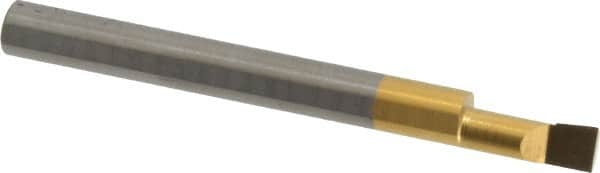 Accupro - 0.16" Min Bore Diam, 0.4" Max Bore Depth, 3/16 Shank Diam, Boring Bar - Right Hand Cut, Solid Carbide, TiN Finish - Exact Tooling