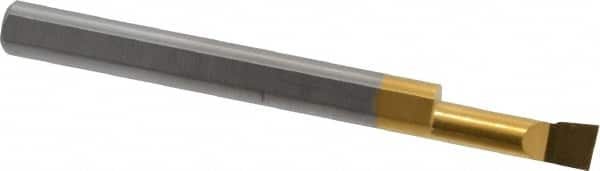 Accupro - 0.16" Min Bore Diam, 1/2" Max Bore Depth, 3/16 Shank Diam, Boring Bar - Right Hand Cut, Solid Carbide, TiN Finish - Exact Tooling
