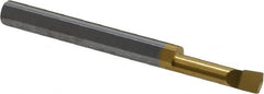 Accupro - 0.16" Min Bore Diam, 0.6" Max Bore Depth, 3/16 Shank Diam, Boring Bar - Right Hand Cut, Solid Carbide, TiN Finish - Exact Tooling