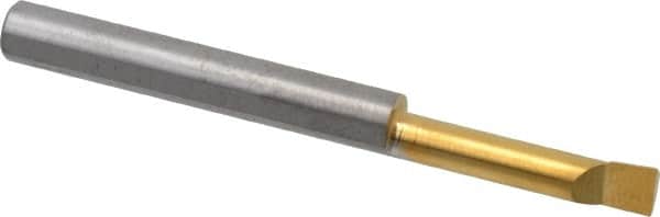 Accupro - 0.16" Min Bore Diam, 3/4" Max Bore Depth, 3/16 Shank Diam, Boring Bar - Right Hand Cut, Solid Carbide, TiN Finish - Exact Tooling