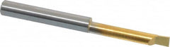 Accupro - 0.16" Min Bore Diam, 0.9" Max Bore Depth, 3/16 Shank Diam, Boring Bar - Right Hand Cut, Solid Carbide, TiN Finish - Exact Tooling