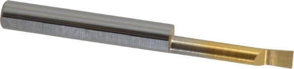 Accupro - 0.18" Min Bore Diam, 1" Max Bore Depth, 1/4 Shank Diam, Boring Bar - Right Hand Cut, Solid Carbide, TiN Finish - Exact Tooling