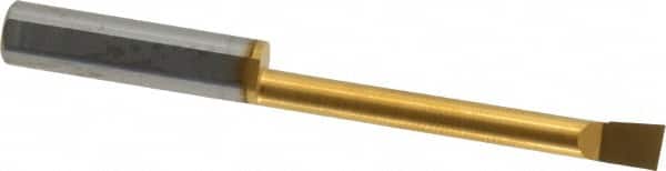 Accupro - 0.18" Min Bore Diam, 1-1/2" Max Bore Depth, 1/4 Shank Diam, Boring Bar - Right Hand Cut, Solid Carbide, TiN Finish - Exact Tooling