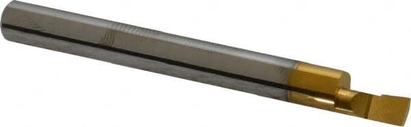 Accupro - 0.18" Min Bore Diam, 0.35" Max Bore Depth, 1/4 Shank Diam, Boring Bar - Right Hand Cut, Solid Carbide, TiN Finish - Exact Tooling