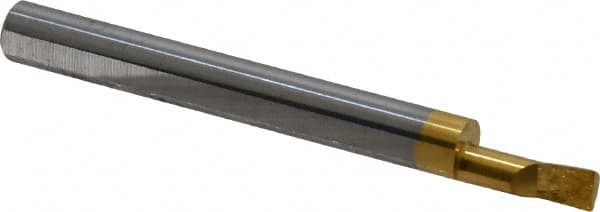 Accupro - 0.18" Min Bore Diam, 1/2" Max Bore Depth, 1/4 Shank Diam, Boring Bar - Right Hand Cut, Solid Carbide, TiN Finish - Exact Tooling