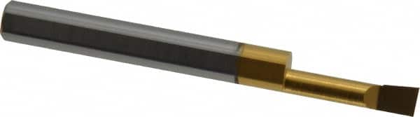 Accupro - 0.18" Min Bore Diam, 3/4" Max Bore Depth, 1/4 Shank Diam, Boring Bar - Right Hand Cut, Solid Carbide, TiN Finish - Exact Tooling