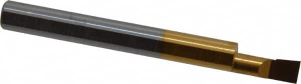 Accupro - 0.2" Min Bore Diam, 1/2" Max Bore Depth, 1/4 Shank Diam, Boring Bar - Right Hand Cut, Solid Carbide, TiN Finish - Exact Tooling