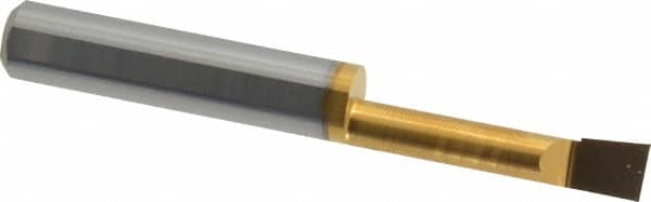 Accupro - 0.23" Min Bore Diam, 1.1" Max Bore Depth, 5/16 Shank Diam, Boring Bar - Right Hand Cut, Solid Carbide, TiN Finish - Exact Tooling