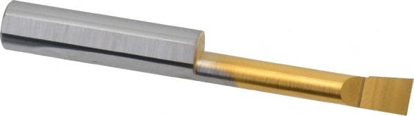Accupro - 0.23" Min Bore Diam, 1-1/4" Max Bore Depth, 5/16 Shank Diam, Boring Bar - Right Hand Cut, Solid Carbide, TiN Finish - Exact Tooling