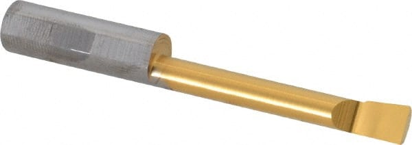 Accupro - 0.23" Min Bore Diam, 1-1/2" Max Bore Depth, 5/16 Shank Diam, Boring Bar - Right Hand Cut, Solid Carbide, TiN Finish - Exact Tooling
