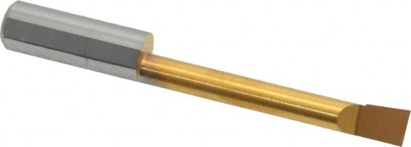 Accupro - 0.23" Min Bore Diam, 1.6" Max Bore Depth, 5/16 Shank Diam, Boring Bar - Right Hand Cut, Solid Carbide, TiN Finish - Exact Tooling