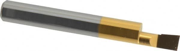 Accupro - 0.23" Min Bore Diam, 1/2" Max Bore Depth, 5/16 Shank Diam, Boring Bar - Right Hand Cut, Solid Carbide, TiN Finish - Exact Tooling