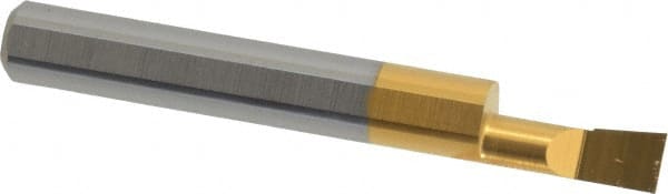 Accupro - 0.23" Min Bore Diam, 0.6" Max Bore Depth, 5/16 Shank Diam, Boring Bar - Right Hand Cut, Solid Carbide, TiN Finish - Exact Tooling