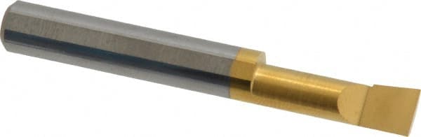 Accupro - 0.29" Min Bore Diam, 0.9" Max Bore Depth, 5/16 Shank Diam, Boring Bar - Right Hand Cut, Solid Carbide, TiN Finish - Exact Tooling