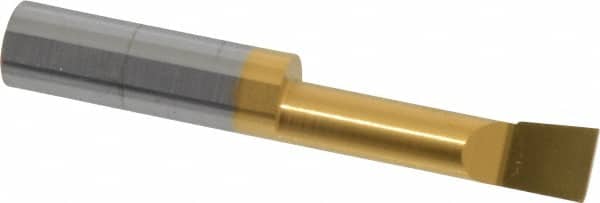 Accupro - 0.32" Min Bore Diam, 1-1/4" Max Bore Depth, 3/8 Shank Diam, Boring Bar - Right Hand Cut, Solid Carbide, TiN Finish - Exact Tooling