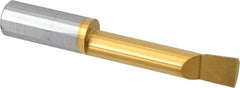 Accupro - 0.32" Min Bore Diam, 1-1/2" Max Bore Depth, 3/8 Shank Diam, Boring Bar - Right Hand Cut, Solid Carbide, TiN Finish - Exact Tooling