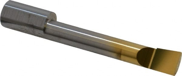 Accupro - 0.32" Min Bore Diam, 1.8" Max Bore Depth, 3/8 Shank Diam, Boring Bar - Right Hand Cut, Solid Carbide, TiN Finish - Exact Tooling