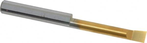 Accupro - 0.32" Min Bore Diam, 2" Max Bore Depth, 3/8 Shank Diam, Boring Bar - Right Hand Cut, Solid Carbide, TiN Finish - Exact Tooling