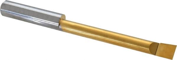 Accupro - 0.32" Min Bore Diam, 2-1/2" Max Bore Depth, 3/8 Shank Diam, Boring Bar - Right Hand Cut, Solid Carbide, TiN Finish - Exact Tooling