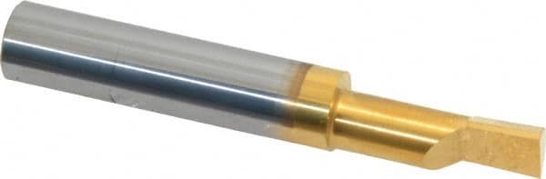 Accupro - 0.32" Min Bore Diam, 0.9" Max Bore Depth, 3/8 Shank Diam, Boring Bar - Right Hand Cut, Solid Carbide, TiN Finish - Exact Tooling