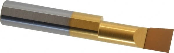 Accupro - 0.36" Min Bore Diam, 1" Max Bore Depth, 3/8 Shank Diam, Boring Bar - Right Hand Cut, Solid Carbide, TiN Finish - Exact Tooling