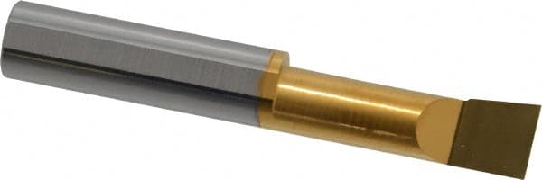 Accupro - 0.36" Min Bore Diam, 1.15" Max Bore Depth, 3/8 Shank Diam, Boring Bar - Right Hand Cut, Solid Carbide, TiN Finish - Exact Tooling