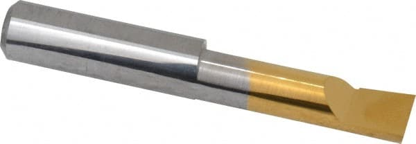 Accupro - 0.36" Min Bore Diam, 1-1/4" Max Bore Depth, 3/8 Shank Diam, Boring Bar - Right Hand Cut, Solid Carbide, TiN Finish - Exact Tooling