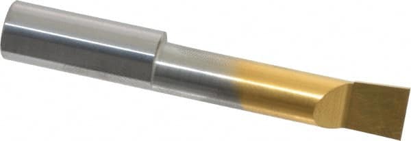 Accupro - 0.36" Min Bore Diam, 1-1/2" Max Bore Depth, 3/8 Shank Diam, Boring Bar - Right Hand Cut, Solid Carbide, TiN Finish - Exact Tooling