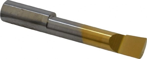 Accupro - 0.36" Min Bore Diam, 1.6" Max Bore Depth, 3/8 Shank Diam, Boring Bar - Right Hand Cut, Solid Carbide, TiN Finish - Exact Tooling