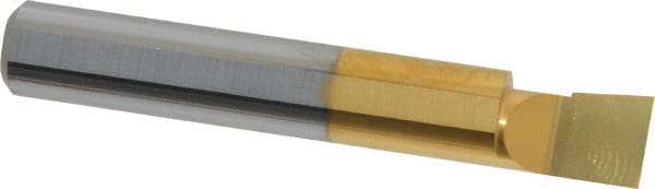 Accupro - 0.36" Min Bore Diam, 1/2" Max Bore Depth, 3/8 Shank Diam, Boring Bar - Right Hand Cut, Solid Carbide, TiN Finish - Exact Tooling