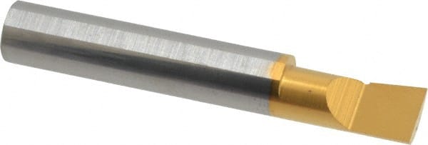 Accupro - 0.36" Min Bore Diam, 3/4" Max Bore Depth, 3/8 Shank Diam, Boring Bar - Right Hand Cut, Solid Carbide, TiN Finish - Exact Tooling