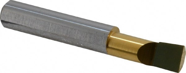 Accupro - 0.36" Min Bore Diam, 0.9" Max Bore Depth, 3/8 Shank Diam, Boring Bar - Right Hand Cut, Solid Carbide, TiN Finish - Exact Tooling