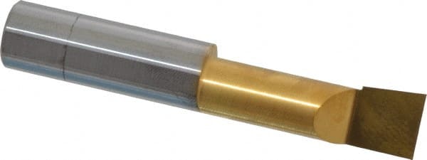Accupro - 0.49" Min Bore Diam, 1-1/2" Max Bore Depth, 1/2 Shank Diam, Boring Bar - Right Hand Cut, Solid Carbide, TiN Finish - Exact Tooling