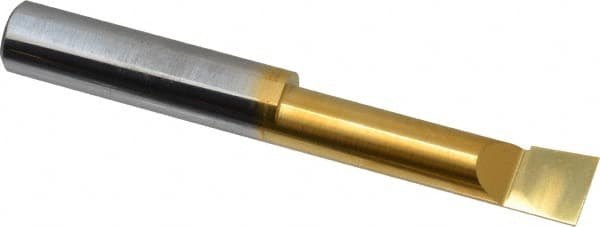 Accupro - 0.49" Min Bore Diam, 2" Max Bore Depth, 1/2 Shank Diam, Boring Bar - Right Hand Cut, Solid Carbide, TiN Finish - Exact Tooling