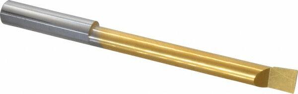 Accupro - 0.49" Min Bore Diam, 4" Max Bore Depth, 1/2 Shank Diam, Boring Bar - Right Hand Cut, Solid Carbide, TiN Finish - Exact Tooling