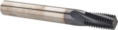 Accupro - NPT, 0.495" Cutting Diam, 4 Flute, Solid Carbide Helical Flute Thread Mill - Internal Thread, 7/8" LOC, 4" OAL, 1/2" Shank Diam - Exact Tooling