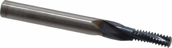 Accupro - M6x1.00 Metric Coarse, 0.17" Cutting Diam, 3 Flute, Solid Carbide Helical Flute Thread Mill - Internal Thread, 1/2" LOC, 57mm OAL, 3/16" Shank Diam - Exact Tooling