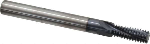 Accupro - M12x1.75 Metric Coarse, 0.37" Cutting Diam, 4 Flute, Solid Carbide Helical Flute Thread Mill - Internal Thread, 7/8" LOC, 100mm OAL, 3/8" Shank Diam - Exact Tooling