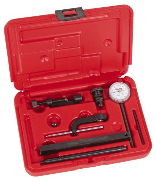 SPI - 0.01mm Graduation, 0-50-0 Dial Reading, Indicator & Base Kit - 0.01mm Graduation, Includes Certificate of Calibration Traceable to NPL - Exact Tooling