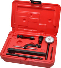 SPI - 0.001" Graduation, 0-50-0 Dial Reading, Indicator & Base Kit - 0.001 Inch Graduation, Includes Certificate of Calibration Traceable to NPL - Exact Tooling