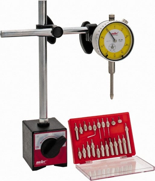 Value Collection - 0.001" Graduation, Indicator & Base Kit - 0.001 Inch Graduation, Includes Indicator, Magnetic Base, Point Set - Exact Tooling