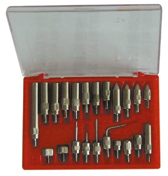 Value Collection - 0.001" Graduation, 0-100 Dial Reading, Indicator & Base Kit - 2" Base Length x 2" Base Width x 2-1/2" Base Height, 2-3/16" Dial Diam - Exact Tooling