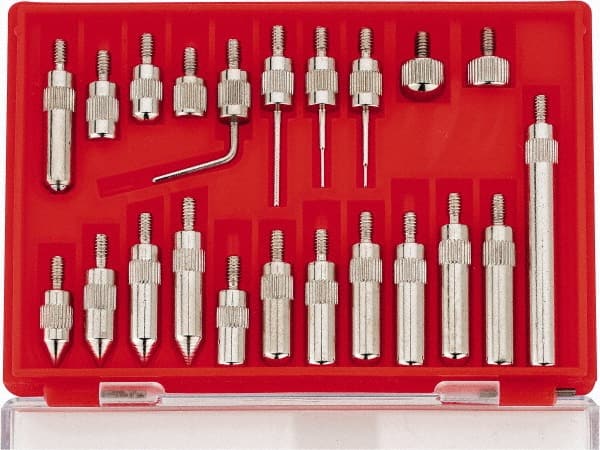 Value Collection - 22 Piece, #4-48 Inch Thread, Steel, Drop Indicator Point Kit - Use With Measuring Tool Kits 135-0010, 135-0011, 135-0006, 135-0007, 135-0012, 135-0013 - Exact Tooling