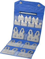 Value Collection - 26 Piece, 0.5 to 13 mm Radius, Steel Radius Gage Set - 0.5 mm Graduation, Satin Chrome Coated - Exact Tooling