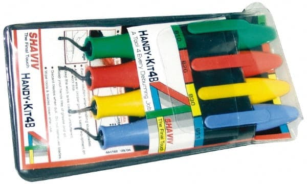 Shaviv - 9 Piece, Hand Deburring Tool Set - B Blade Holder - Exact Tooling