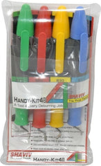 Shaviv - 8 Piece, High Speed Steel Blade, Hand Deburring Tool Set - B Blade Holder, For Hole Edge, Straight Edge - Exact Tooling