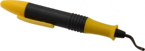 Shaviv - 11 Piece, High Speed Steel Blade, Hand Deburring Tool Set - E Blade Holder, For Hole Edge, Straight Edge - Exact Tooling