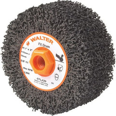 WALTER Surface Technologies - 4-1/2" Diam, Aluminum Oxide Unmounted Flap Wheels - 5/8" Hole, 2" Wide, Nonwoven, Coarse Grade, 3,800 Max RPM - Exact Tooling