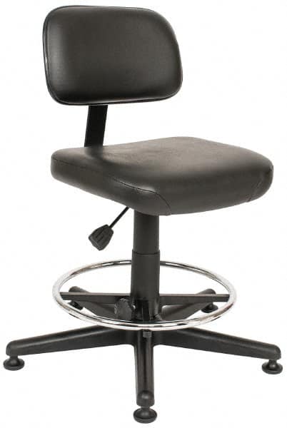 Bevco - Pneumatic Height Adjustable Chair - Vinyl Seat, Black - Exact Tooling