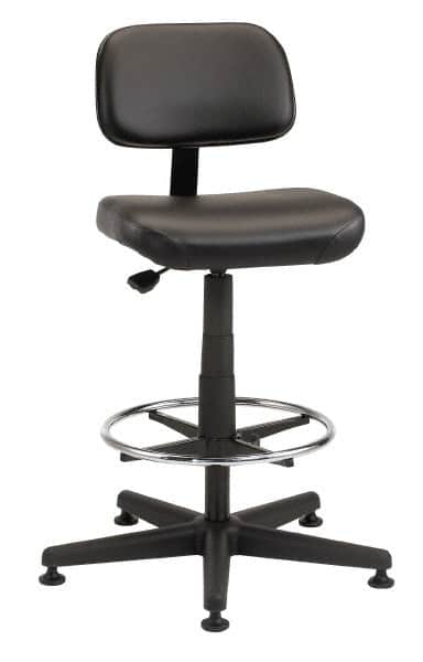 Bevco - Pneumatic Height Adjustable Chair - Vinyl Seat, Black - Exact Tooling